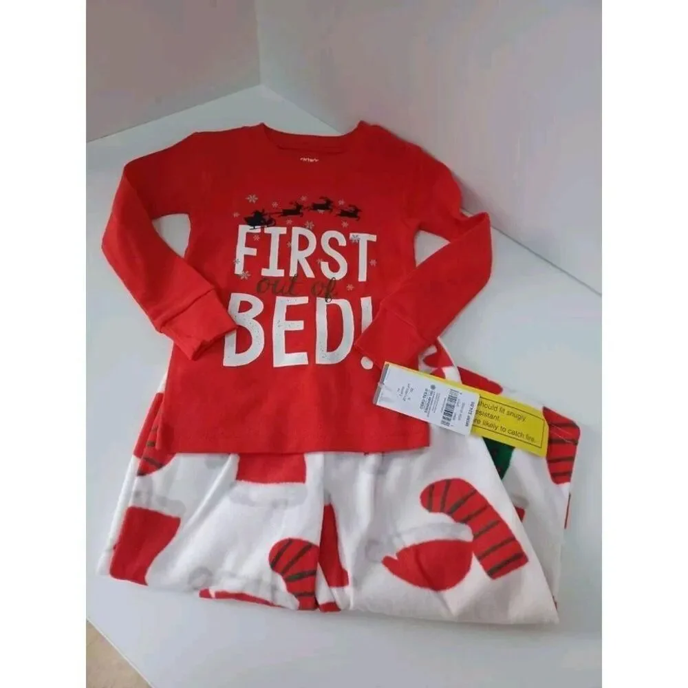 NWT Carter's 2 piece Pajama PJ‎ Set Christmas Holidays Unisex 2T